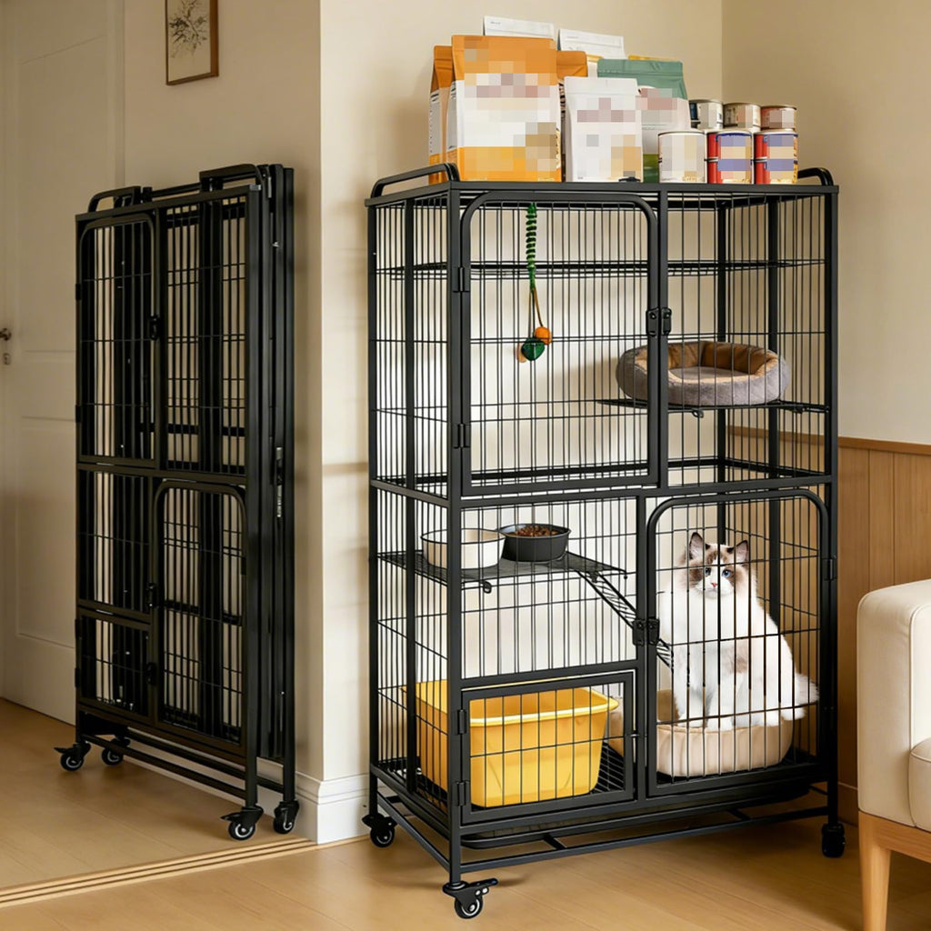 Collapsible Metal Wire Cat Cage V508