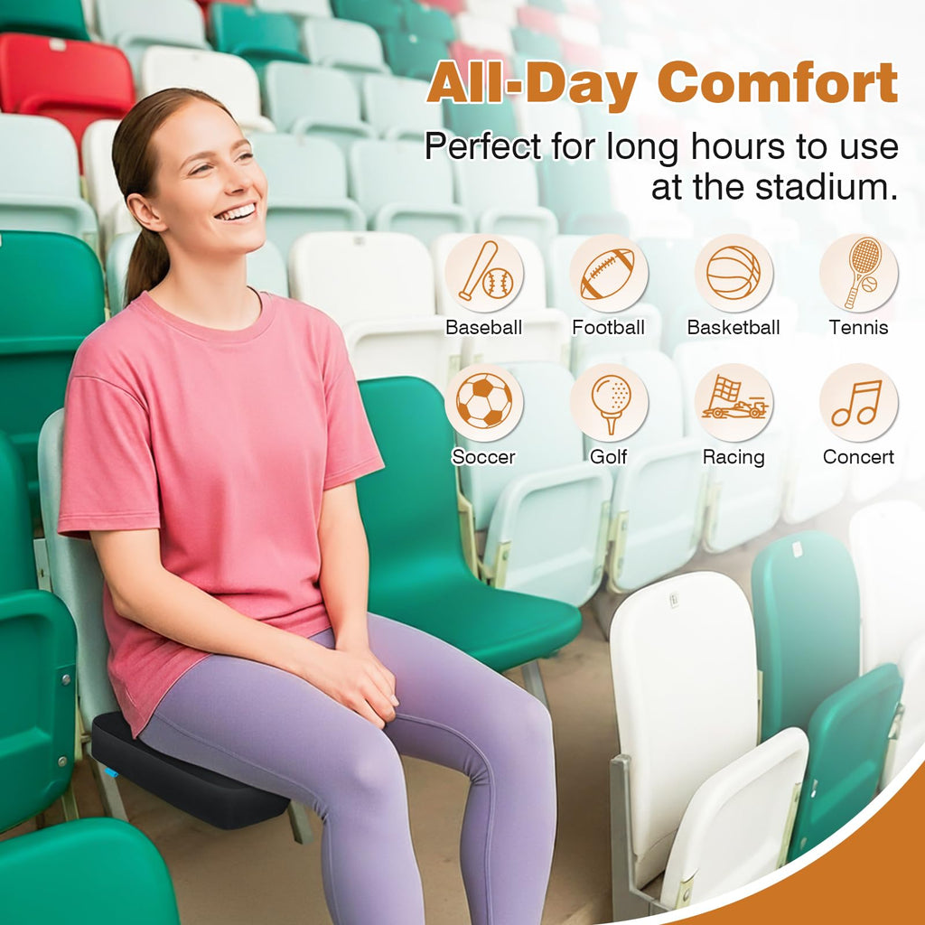 Portable Extra Thick Waterproof Stadium Seat Cushions with Handle, 2PCS H3413
