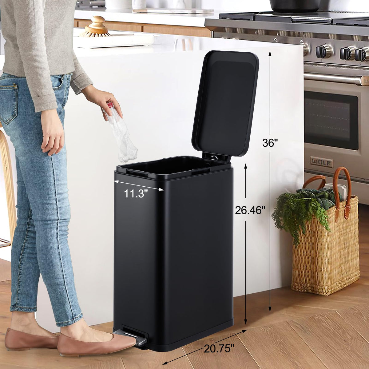 13 Gallon Stainless Steel Step Trash Can D85044