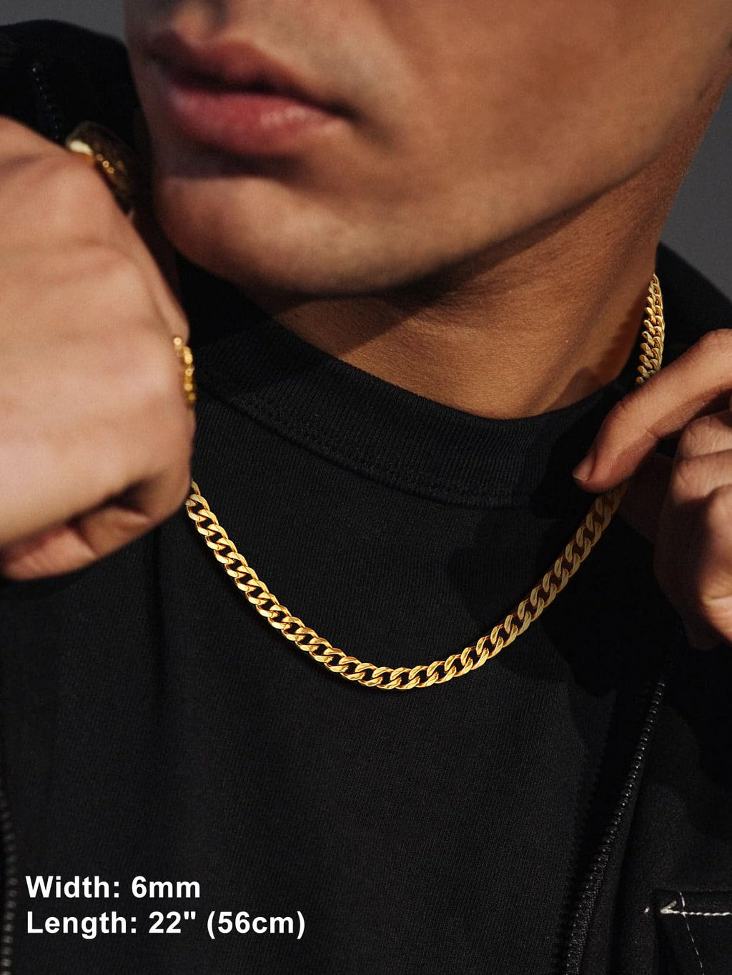 Black Stainless Steel Cuban Link Chain Necklace X21433