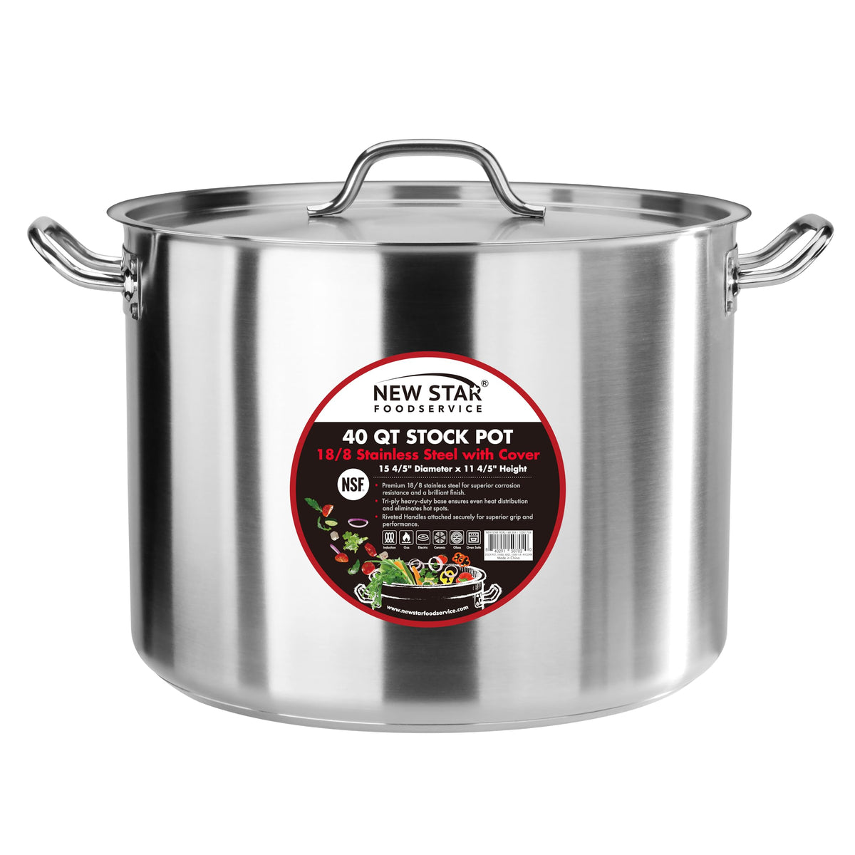 40 Qt Stainless Steel Stock Pot with Cover G69120