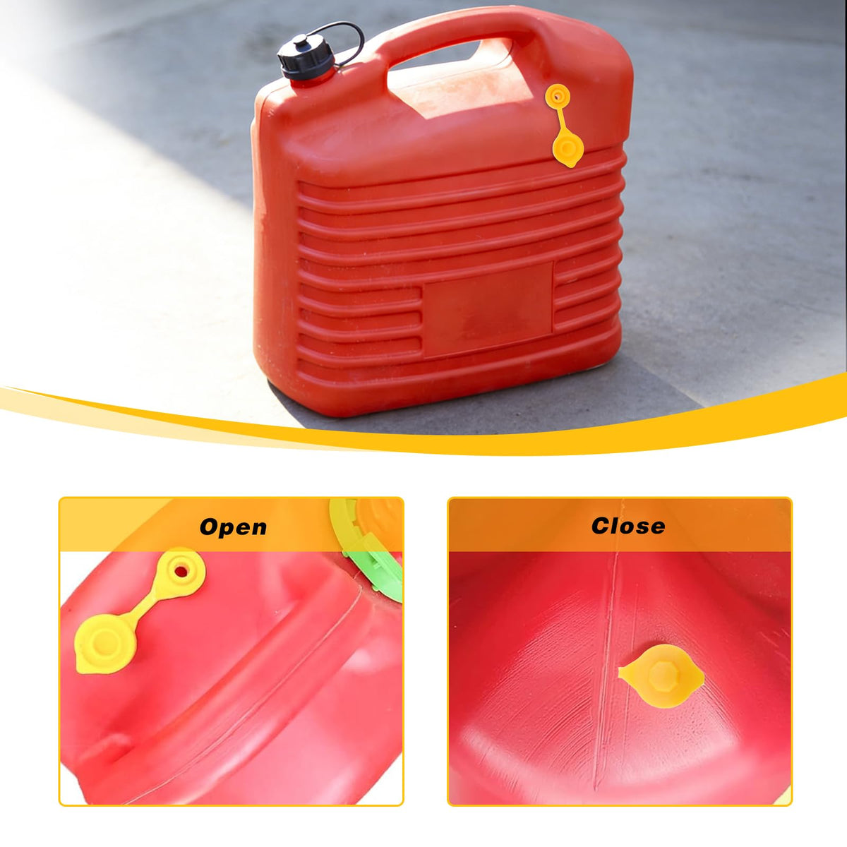 Yellow Plastic Gas Can Vent Caps H47426
