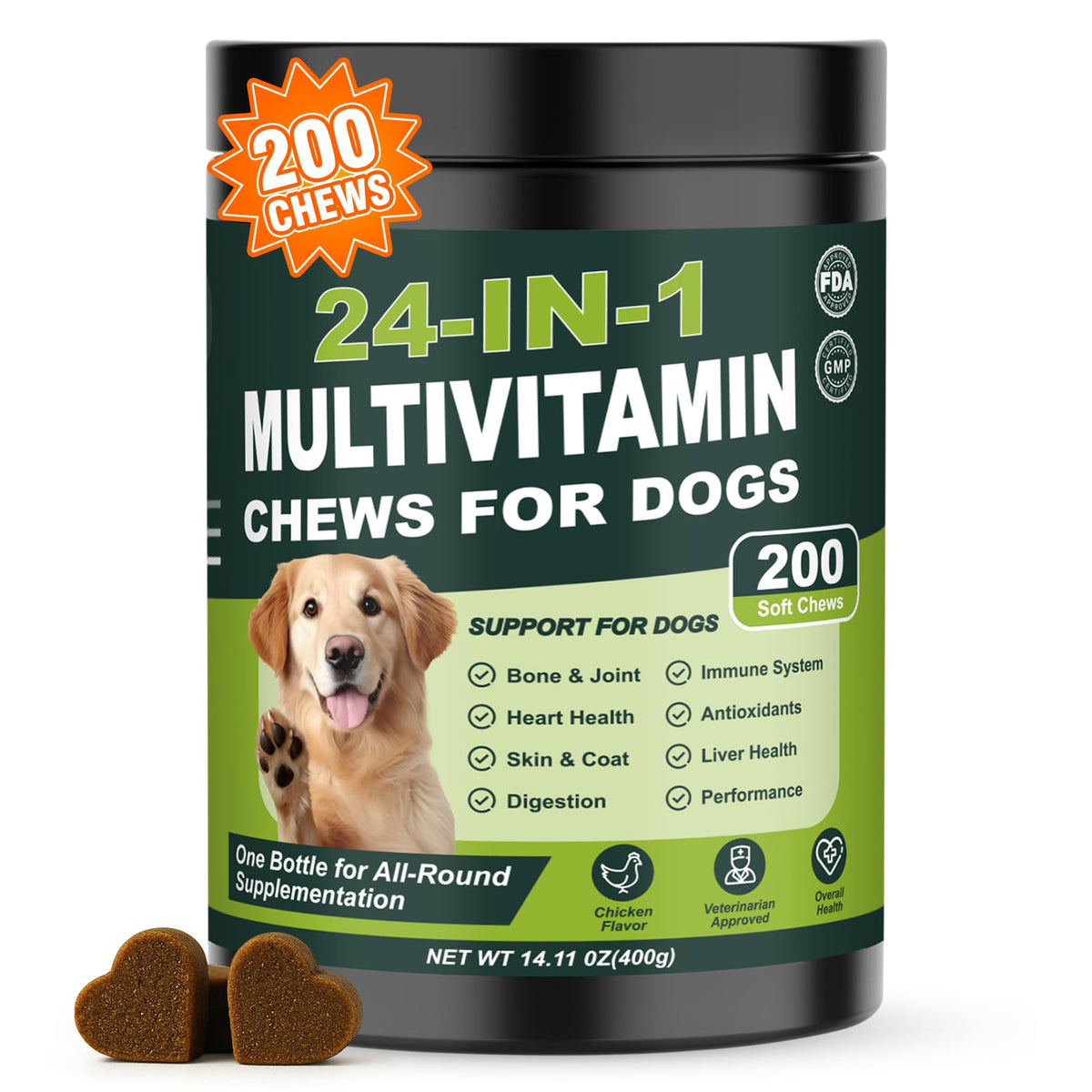 Dog Vitamins and Supplements 200 Ct Multivitamin S65592