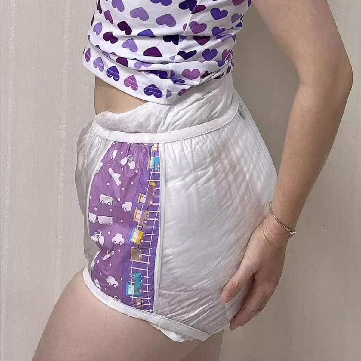 Adult Plastic Diaper Cover Waterproof Pull-On Incontinence Pants C229