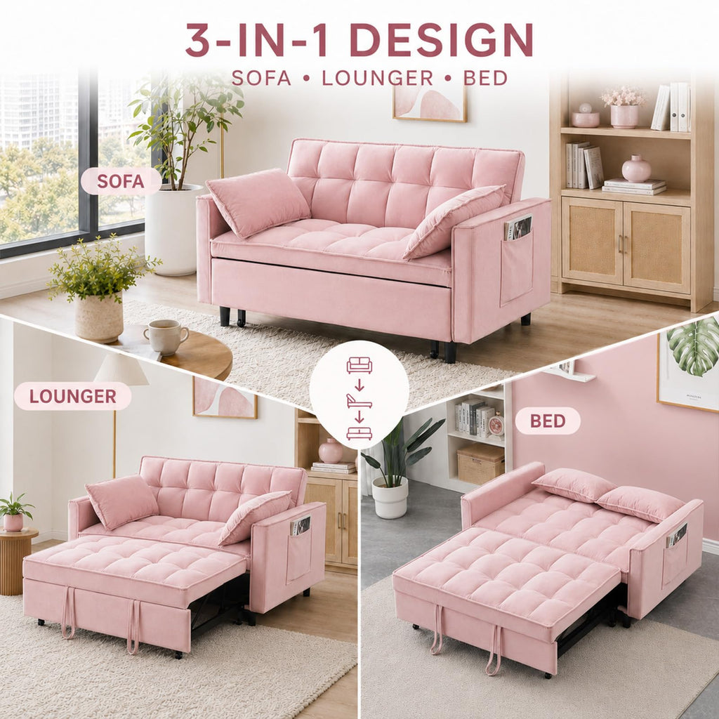 Velvet Convertible Sofa Bed Z232174