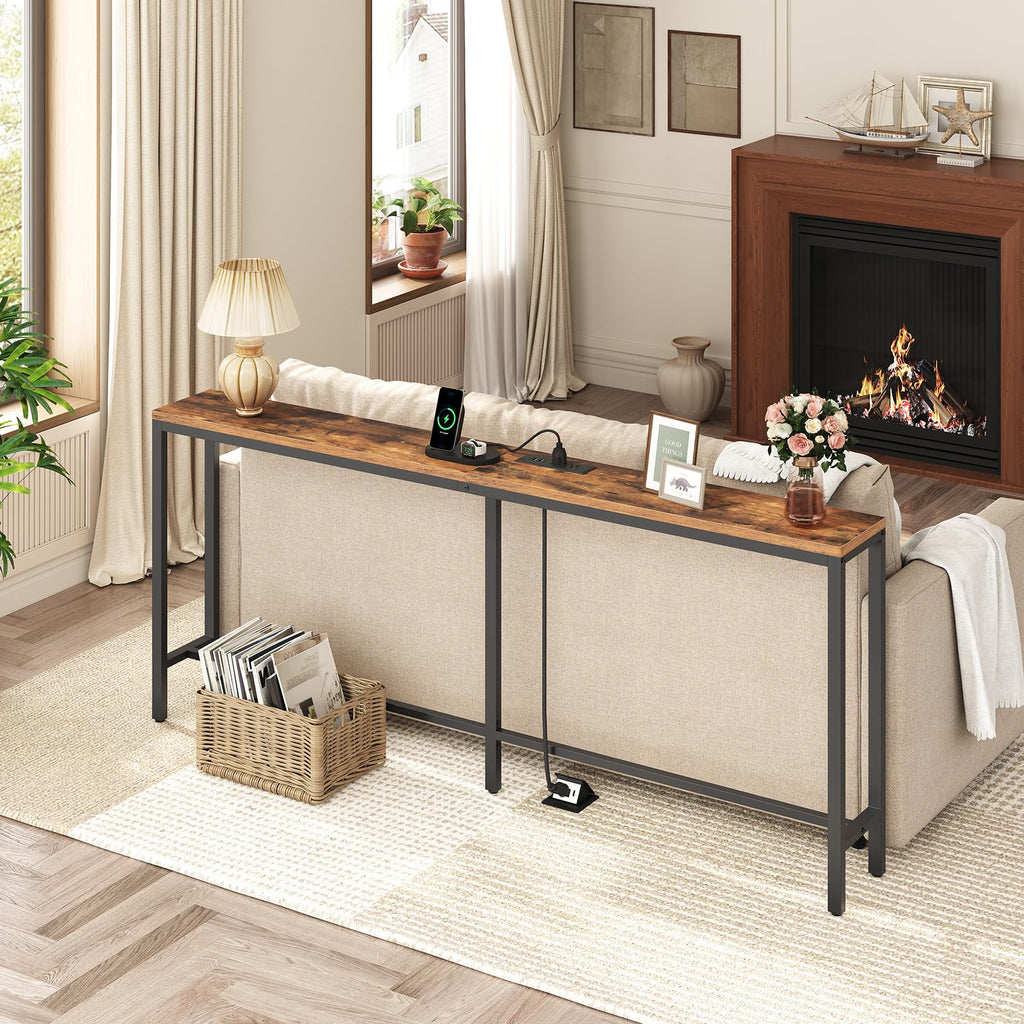 70.9" Narrow Console Table with Power Outlet E8163