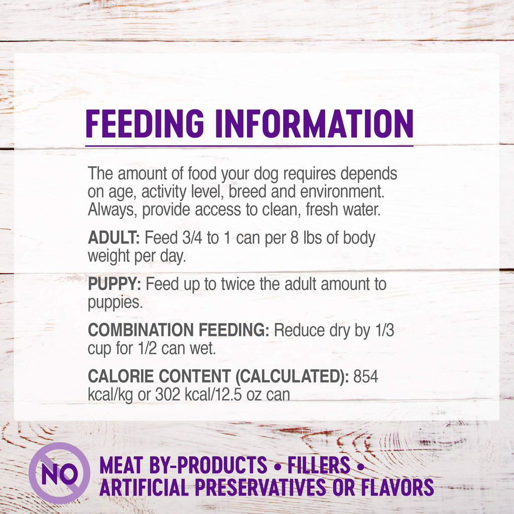 Grain Free Turkey Recipe Canned Wet Dog Food, 12.5 oz, Pack of 12 Cans Q758