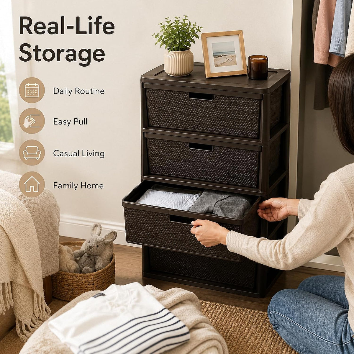 4 Drawer Plastic Storage Tower W53963