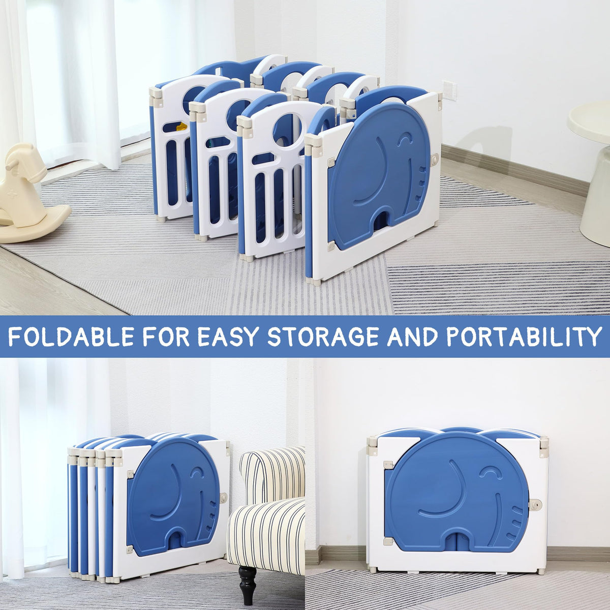 18-Panel Foldable Baby Playpen H475