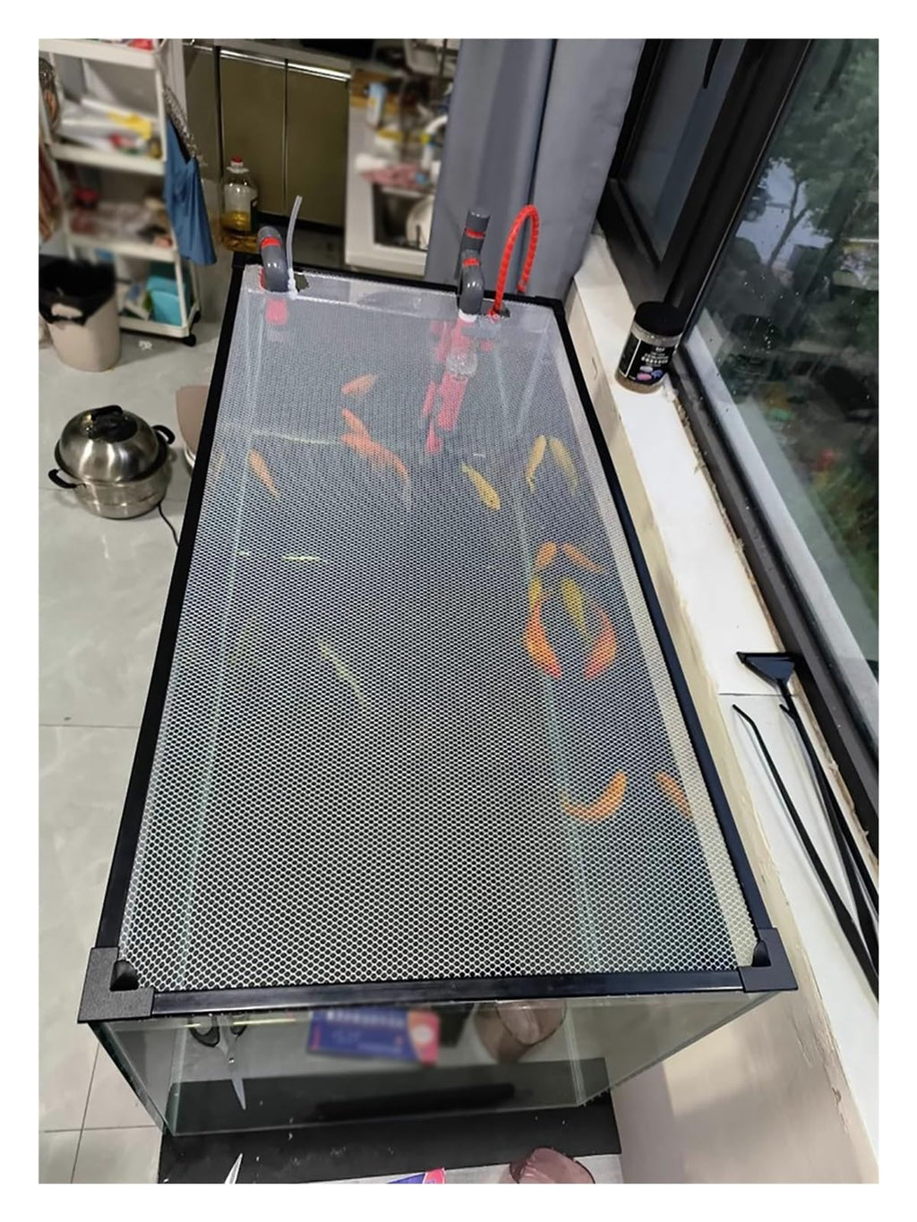 Fish Tank Top Cover Anti-Jumping Net with Magnetic Edges O1387