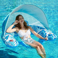 Inflatable Pool Float with Canopy and Cup Holders S73989