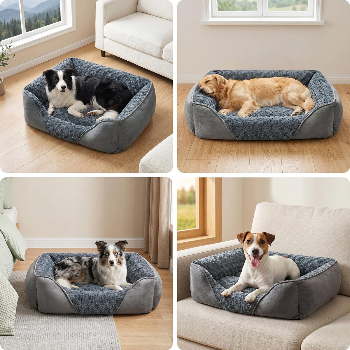 Washable Orthopedic Dog Bed with Anti-Slip Bottom U320