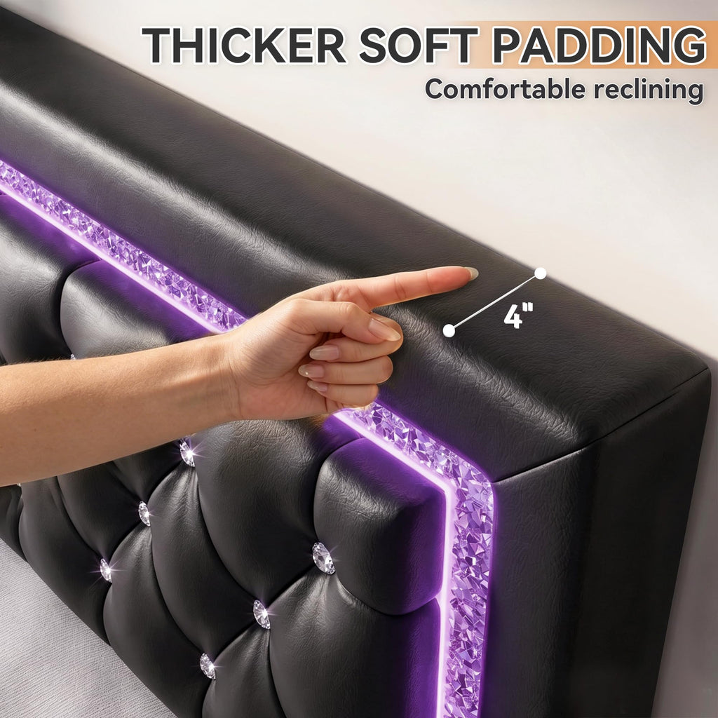 Floating Bed Frame Full with LED Lights P755