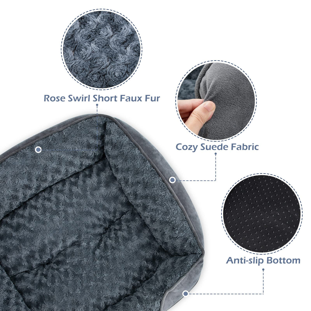 Washable Orthopedic Dog Bed with Anti-Slip Bottom U320