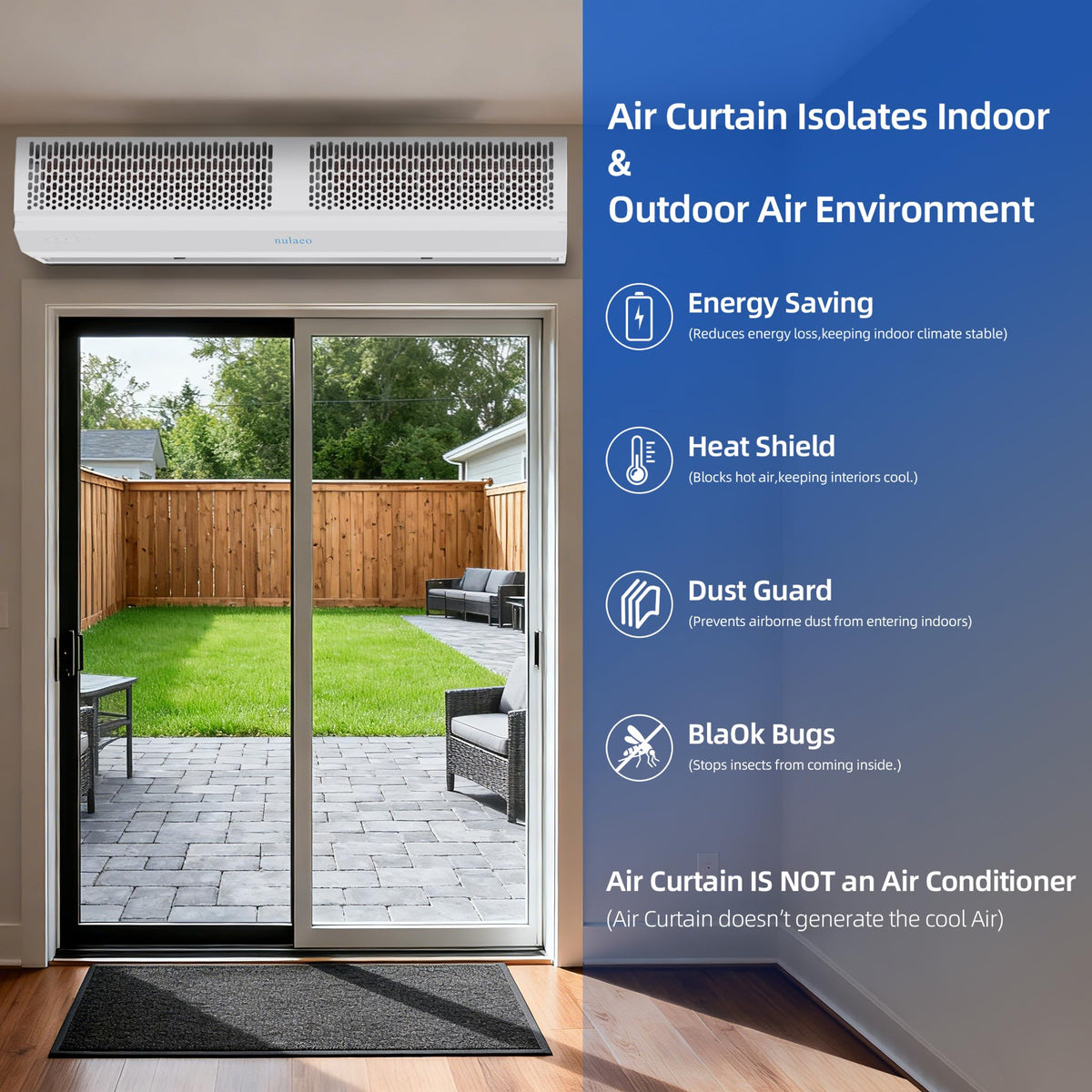 36'' Wall-Mounted 2-Speed Air Curtain E1578