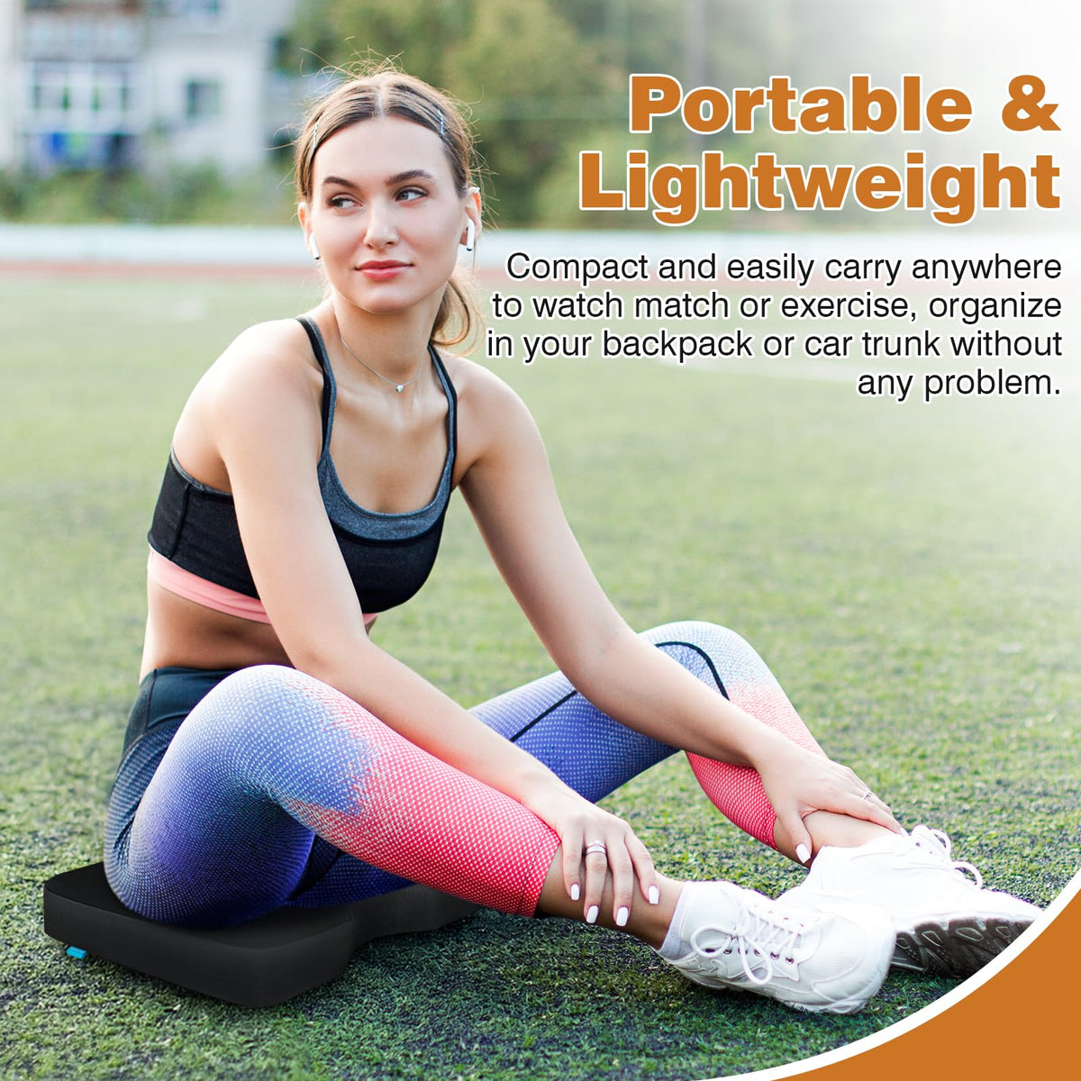 Portable Extra Thick Waterproof Stadium Seat Cushions with Handle, 2PCS H3413