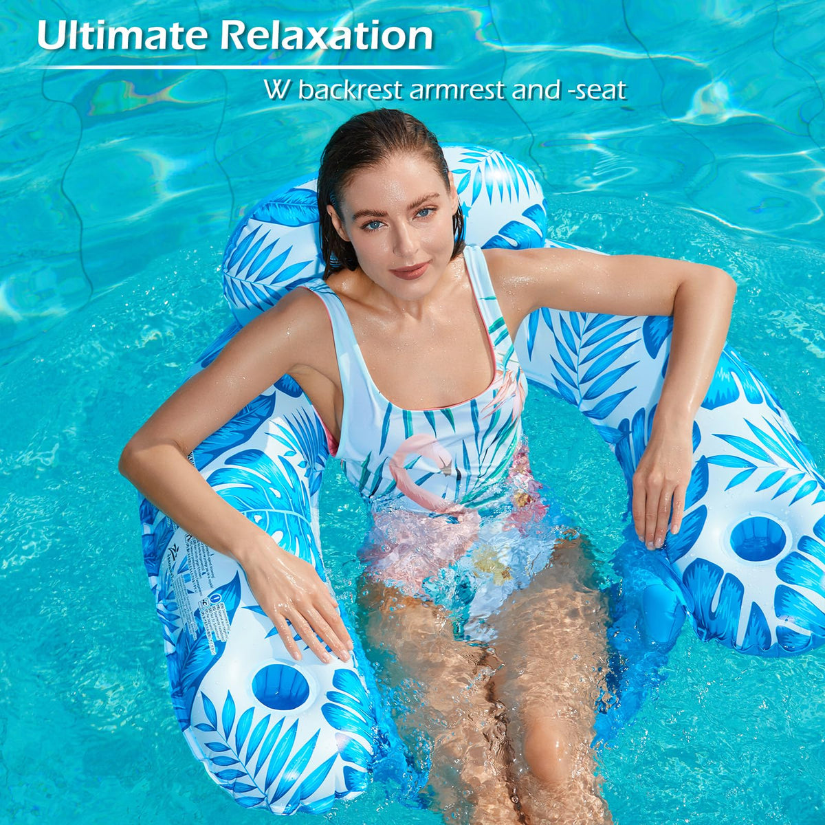 Inflatable Pool Float with Canopy and Cup Holders S73989