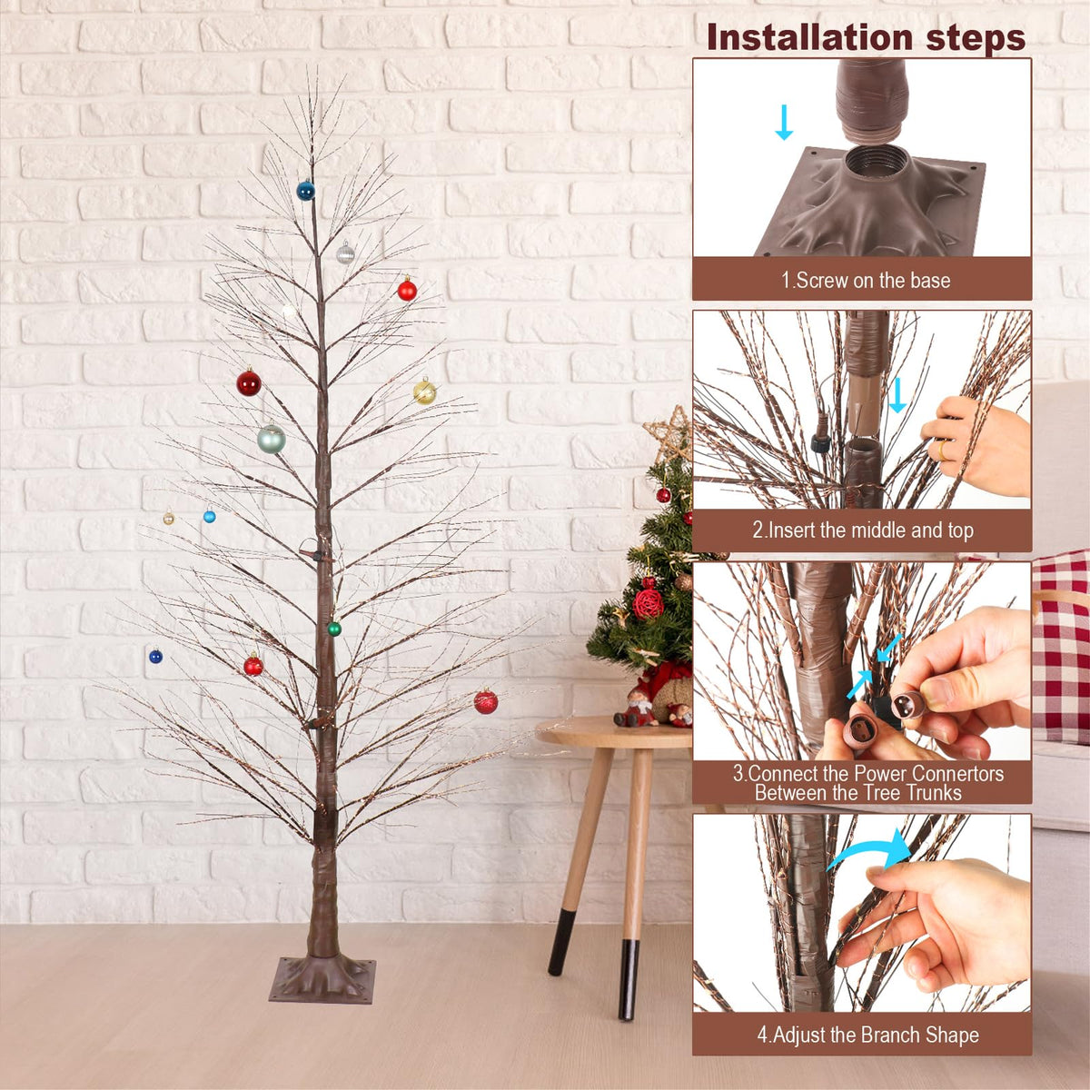 6FT Lighted Birch Tree with 1300 LED Lights Y712771