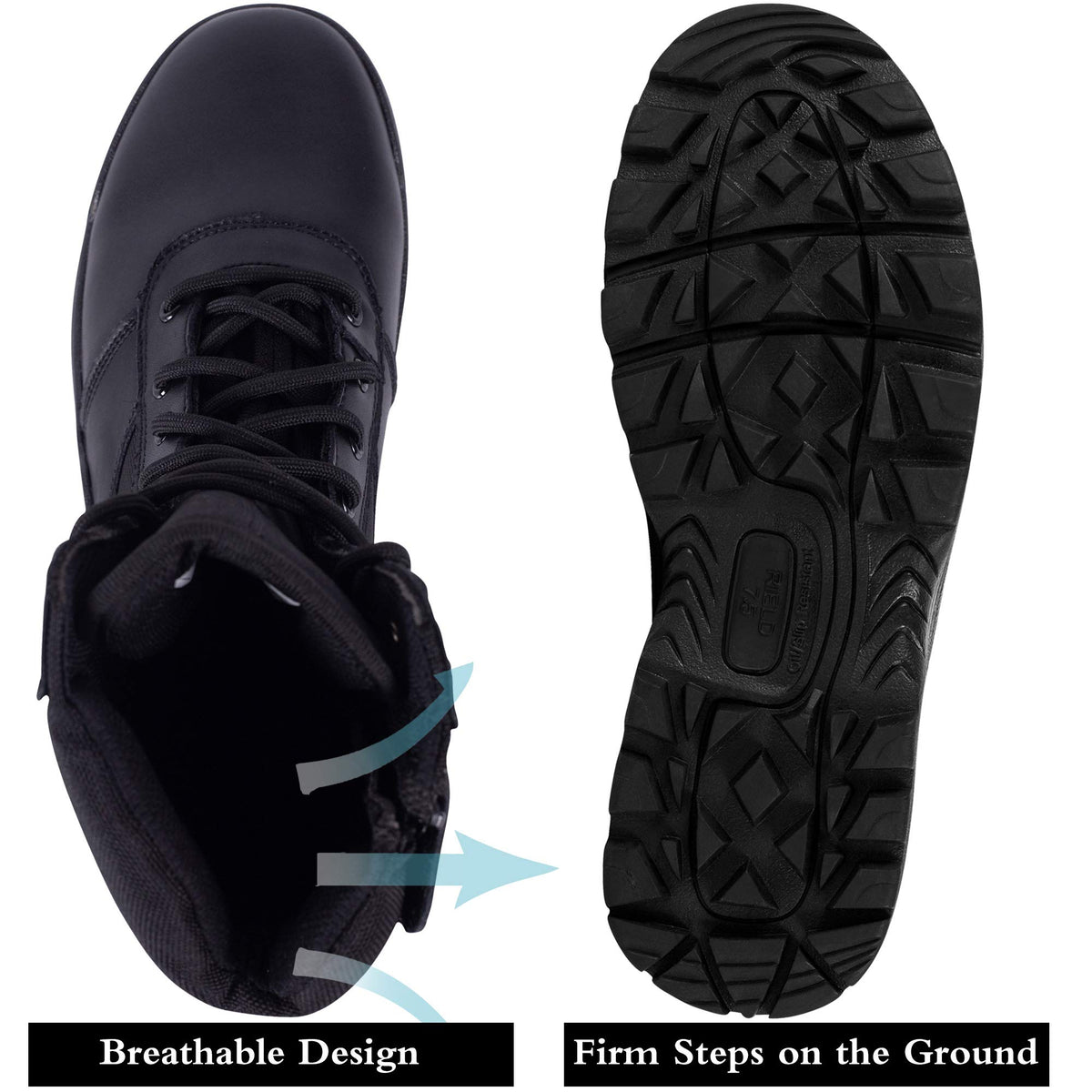 Men's Side Zipper Tactical Work Boots Y2009