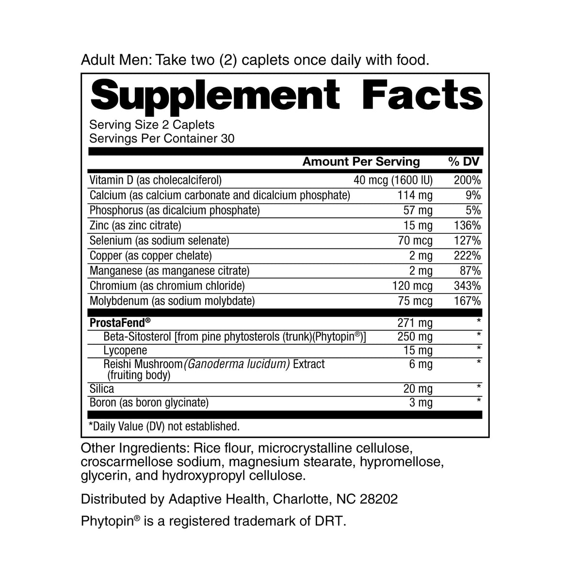 Prostate Health Supplements 60ct I3905