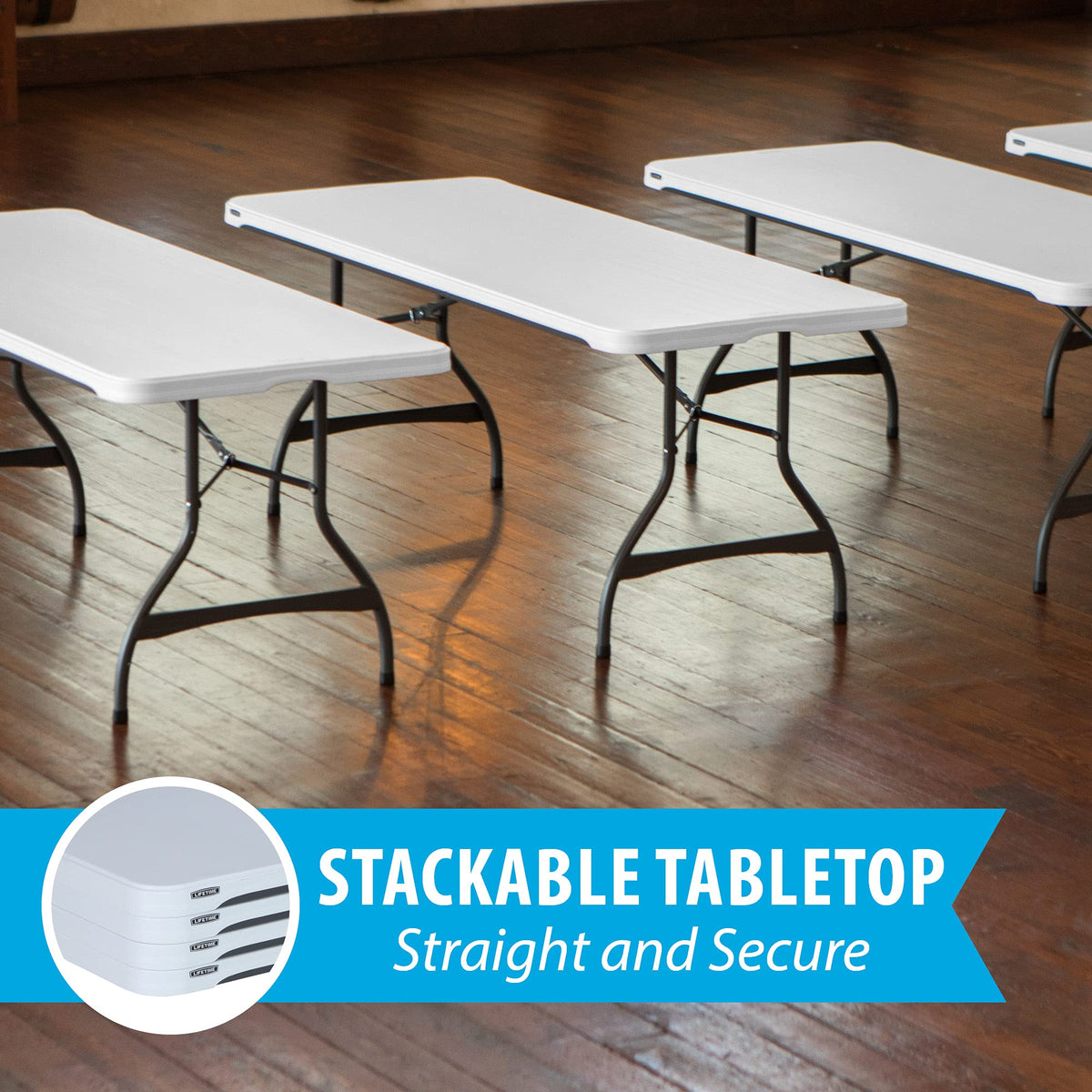 White Stackable Folding Table E1196