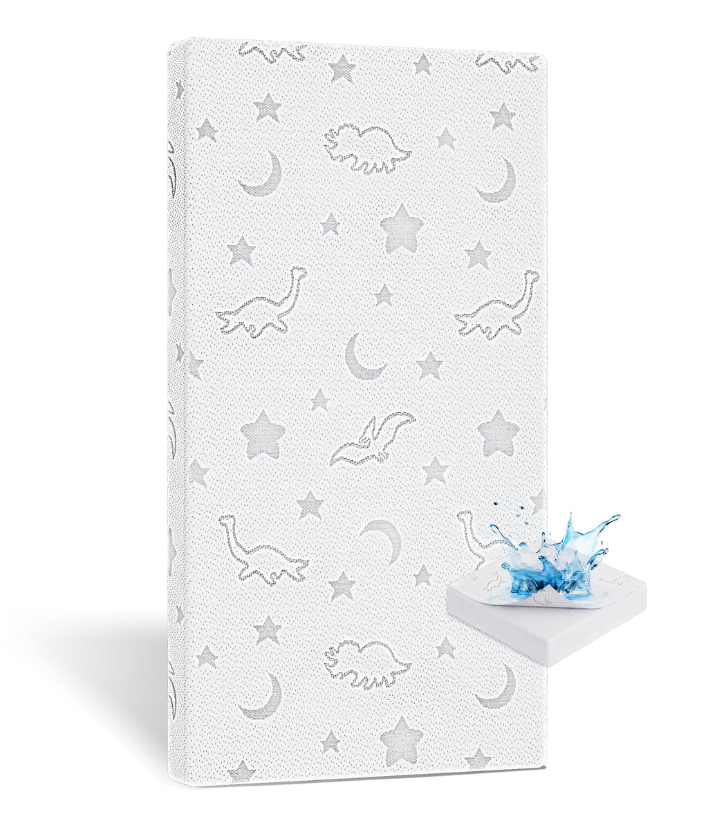 2" High Density Foam Crib Mattress Topper with Waterproof Washable Cover U1163