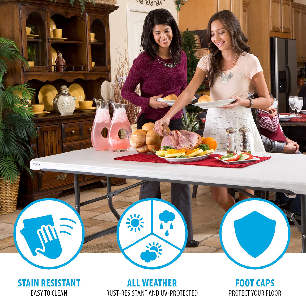 White Stackable Folding Table E1196