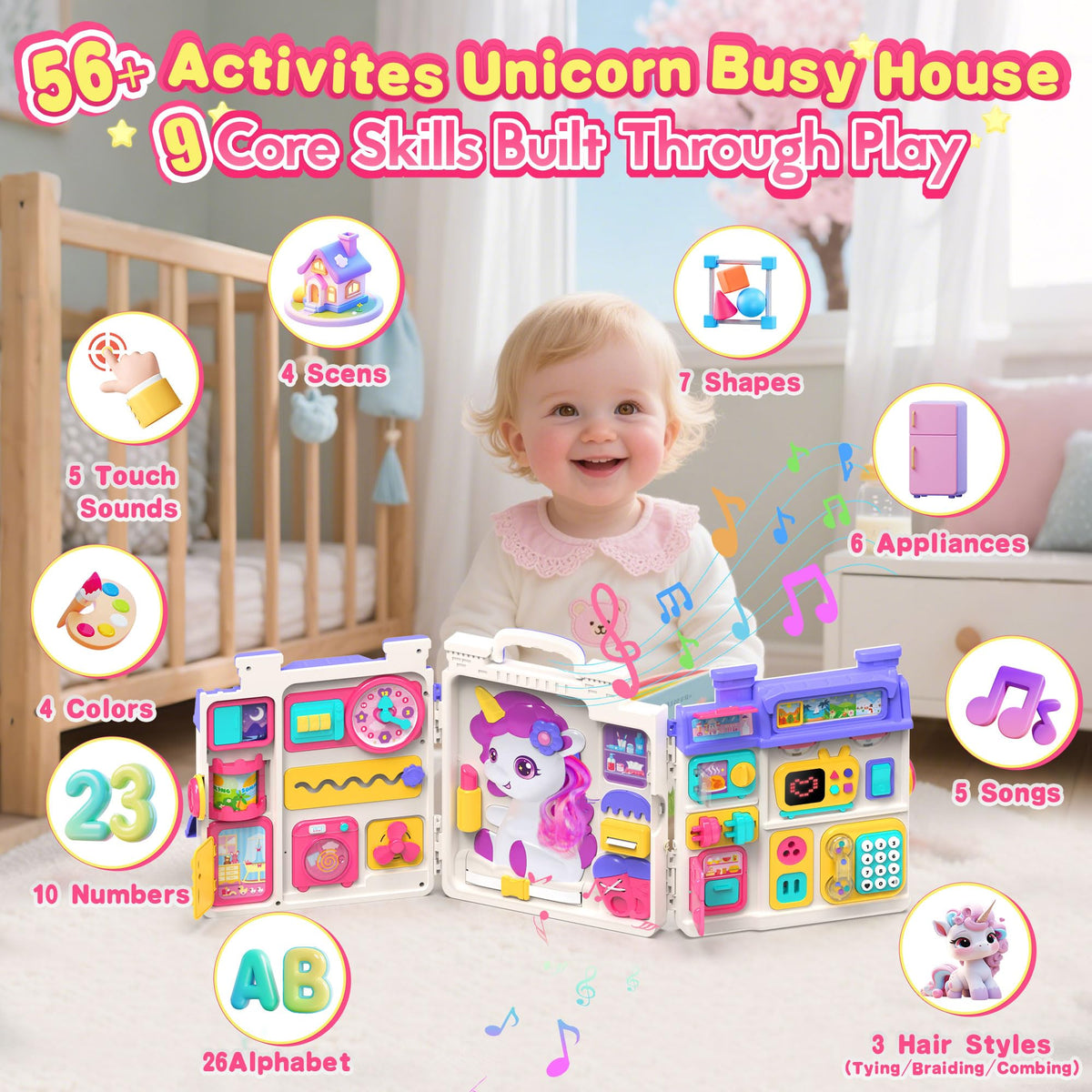 Montessori Busy Board for 1-2 Year Old N95787