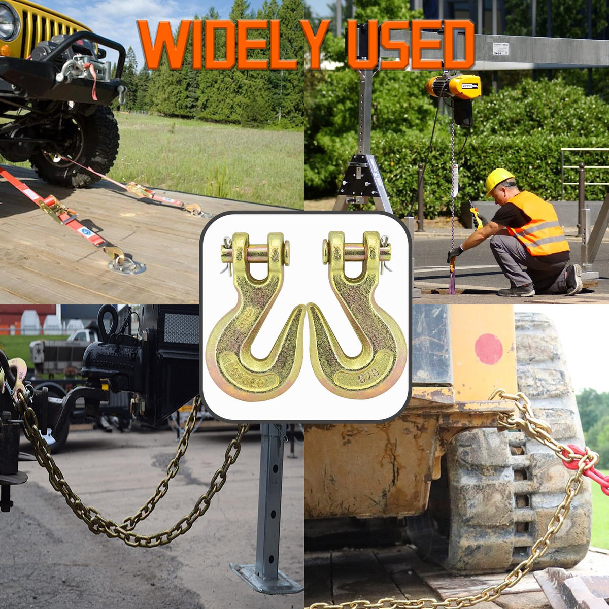 3/8" Heavy Duty Clevis Grab Hook U695