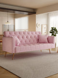 Pink Velvet 2 Seater Loveseat Sofa K94687