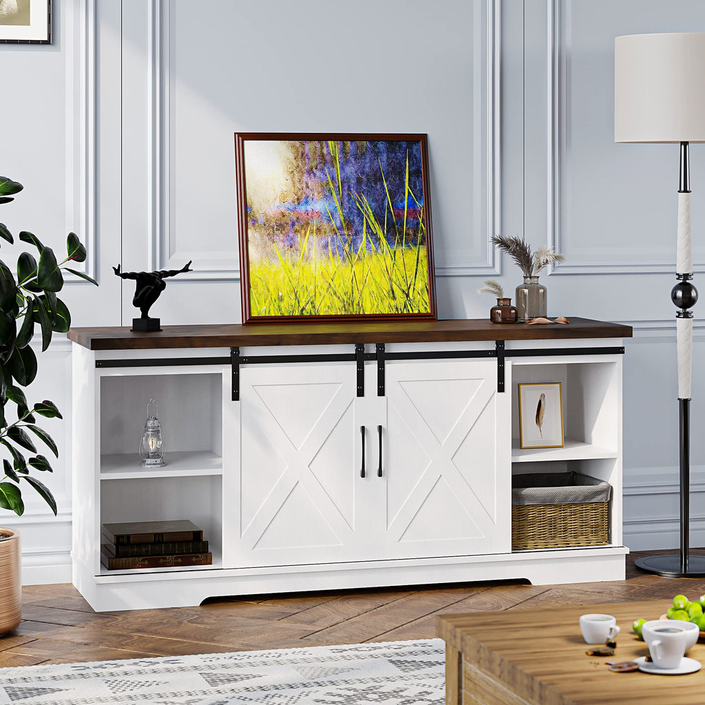 Farmhouse TV Stand Entertainment Center for 65 Inch TV Z82938