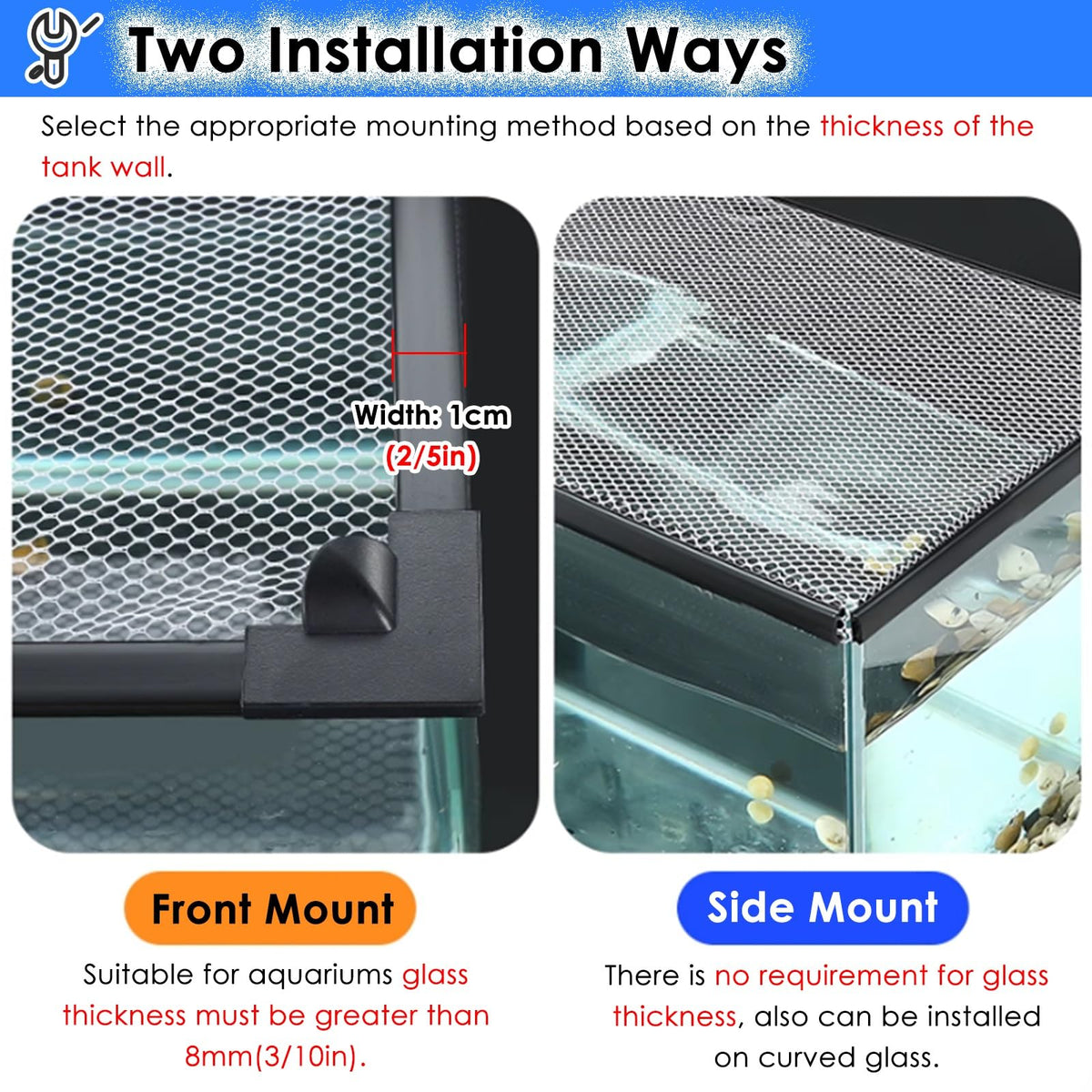 Fish Tank Top Cover Anti-Jumping Net with Magnetic Edges O1387