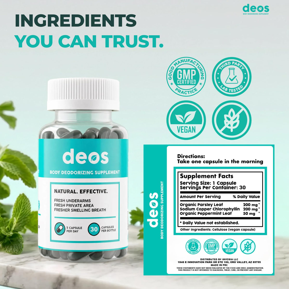 Internal Deodorant Supplement Capsules 30 Pcs S331475