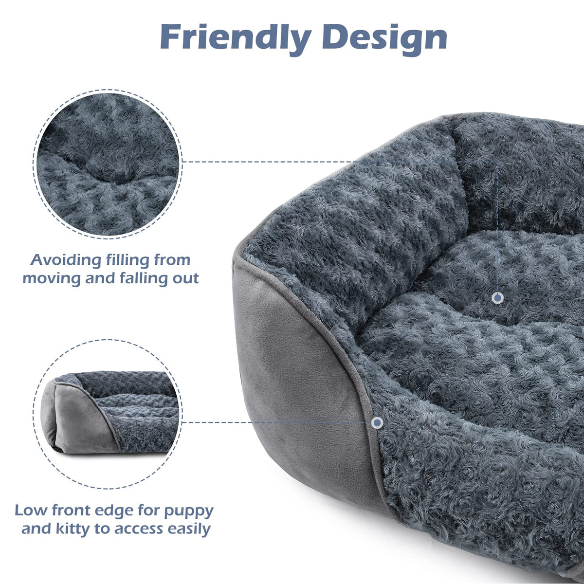 Washable Orthopedic Dog Bed with Anti-Slip Bottom U320