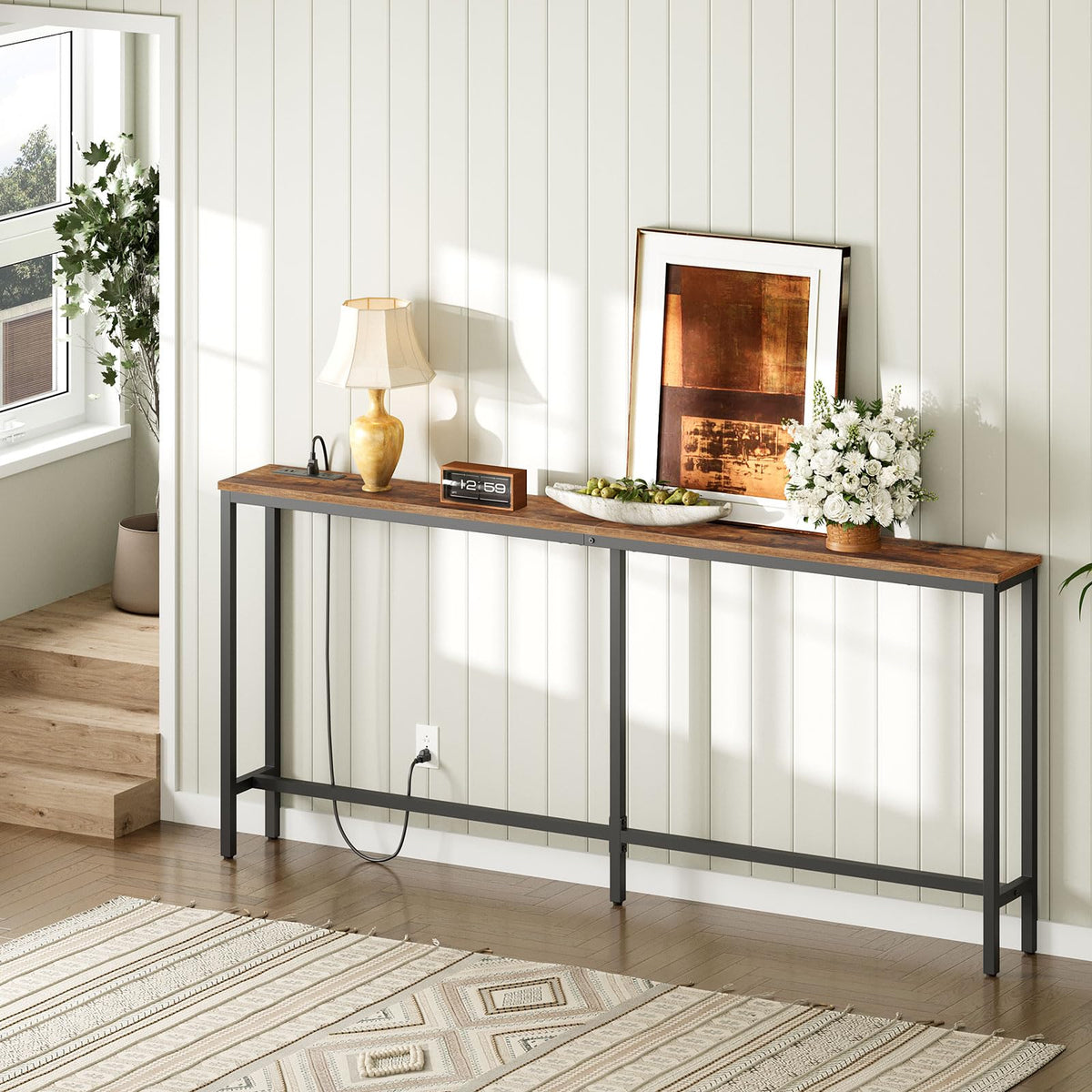 70.9" Narrow Console Table with Power Outlet E8163