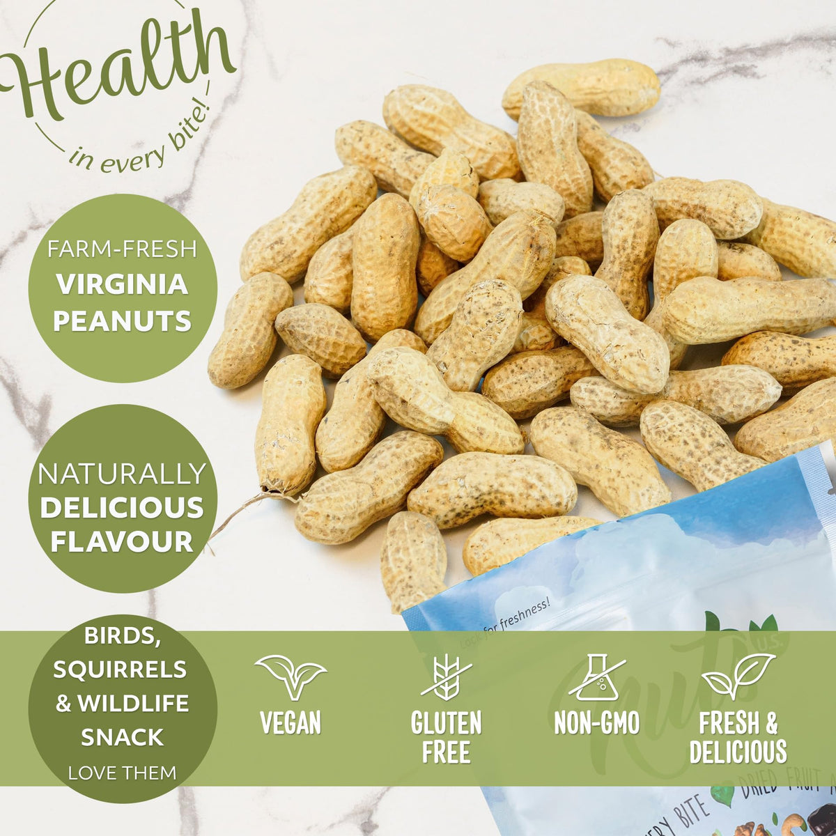 Whole In Shell Unsalted Peanuts 2 LBS I8503