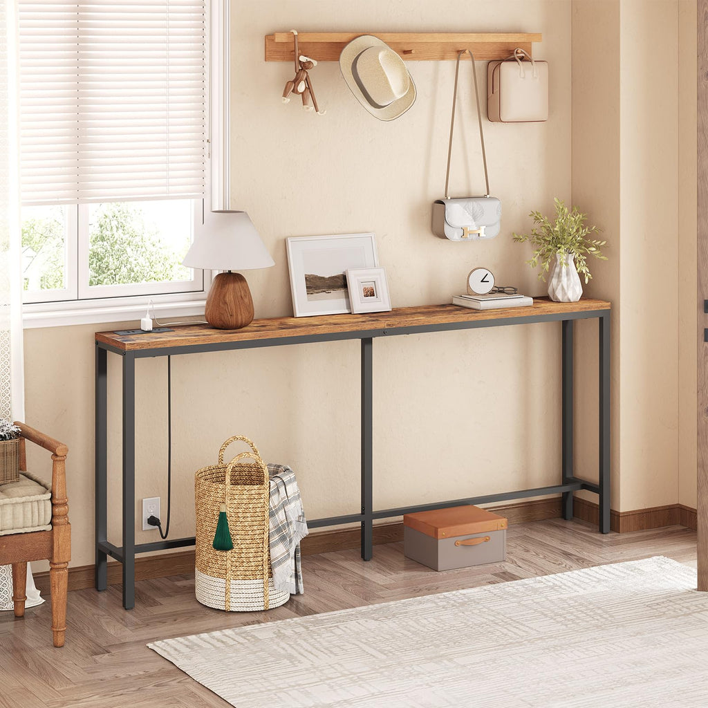 70.9" Narrow Console Table with Power Outlet E8163