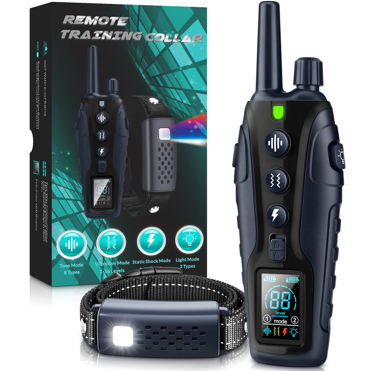 Waterproof Rechargeable Dog Training Collar with Remote J9368