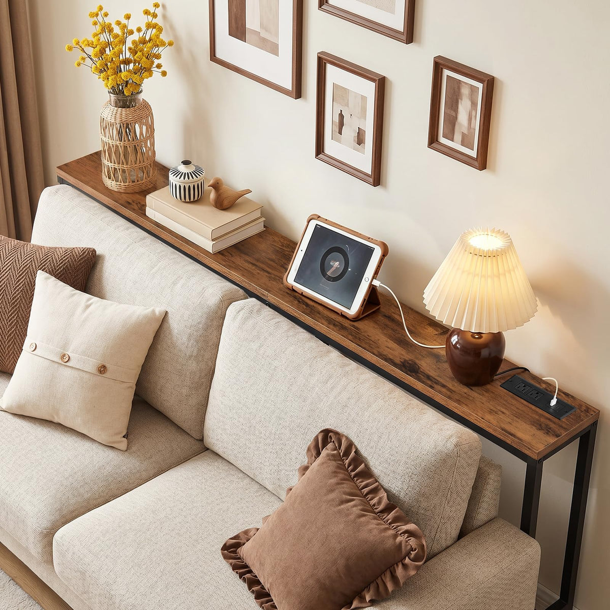 70.9" Narrow Console Table with Power Outlet E8163