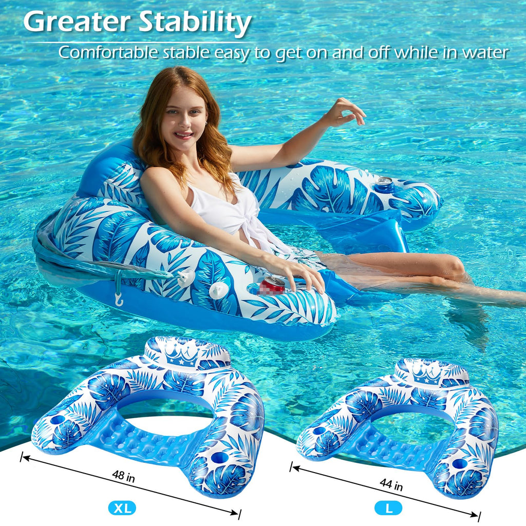 Inflatable Pool Float with Canopy and Cup Holders S73989