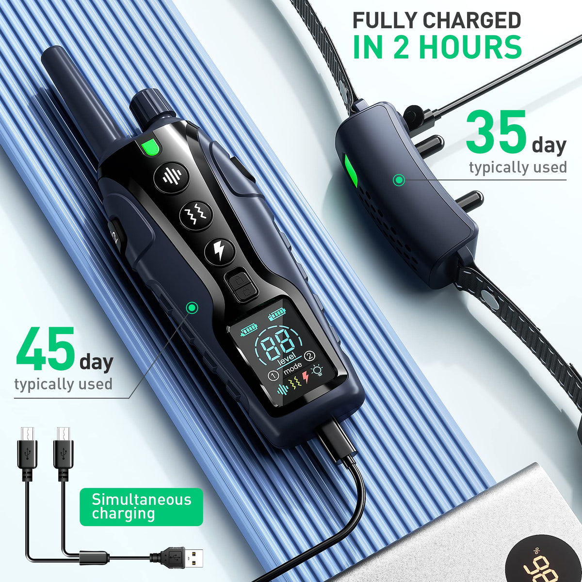 Waterproof Rechargeable Dog Training Collar with Remote J9368