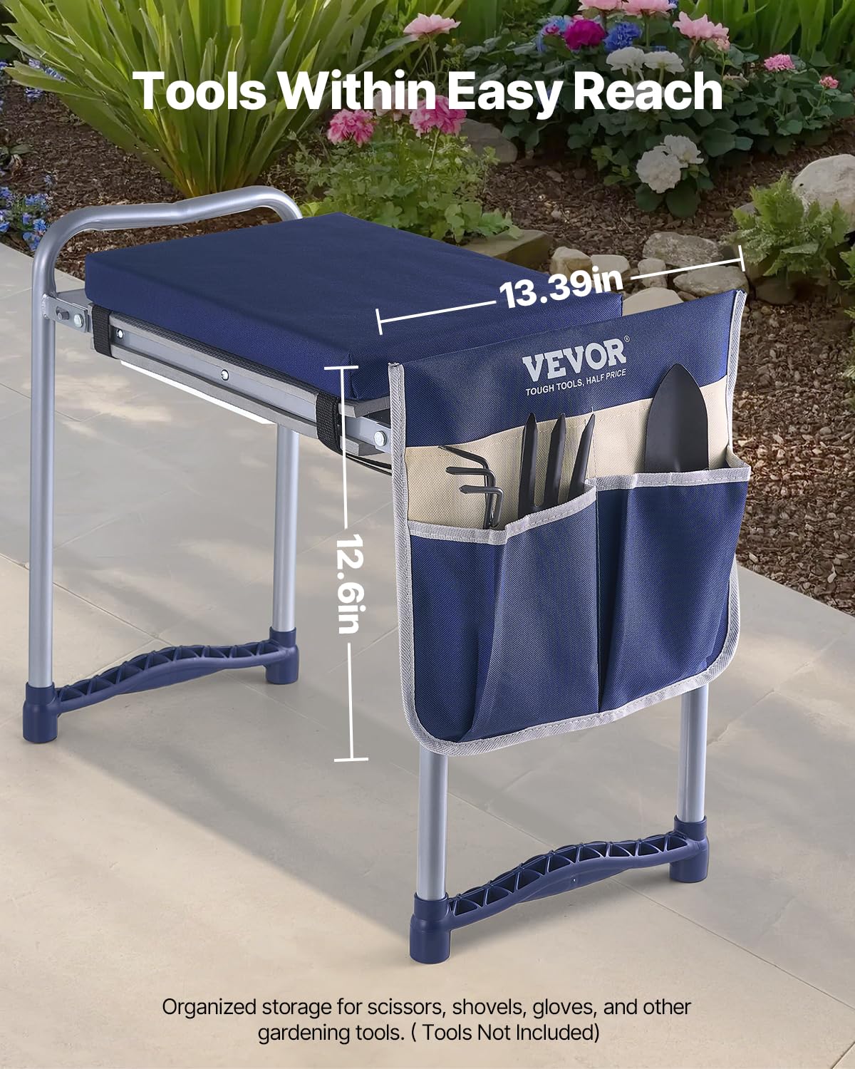 Folding Garden Kneeler and Seat with Tool Bags B58623