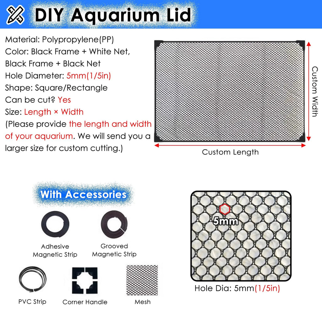 Fish Tank Top Cover Anti-Jumping Net with Magnetic Edges O1387
