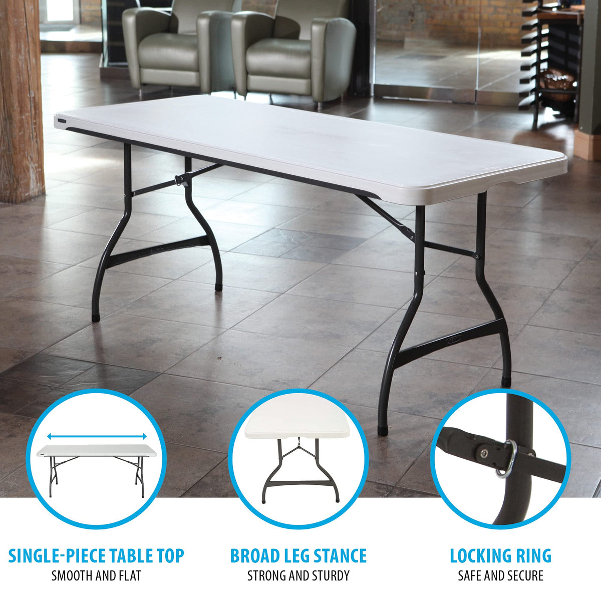 White Stackable Folding Table E1196