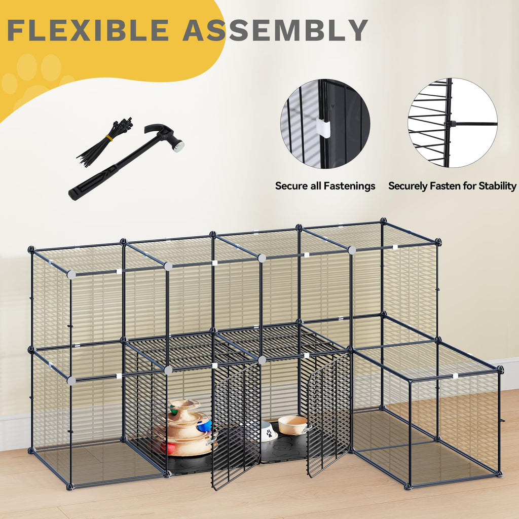 3-Tier Cat Cage Indoor Enclosure with Hammock V155