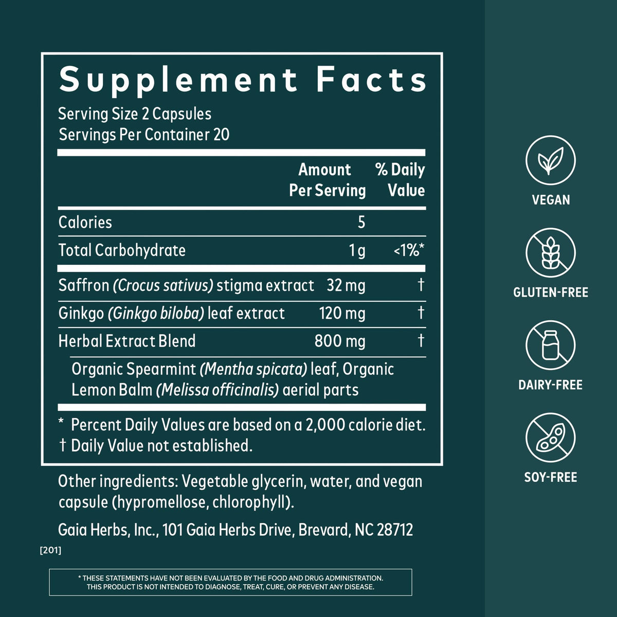 40 Vegan Capsules Nootropic Focus B926