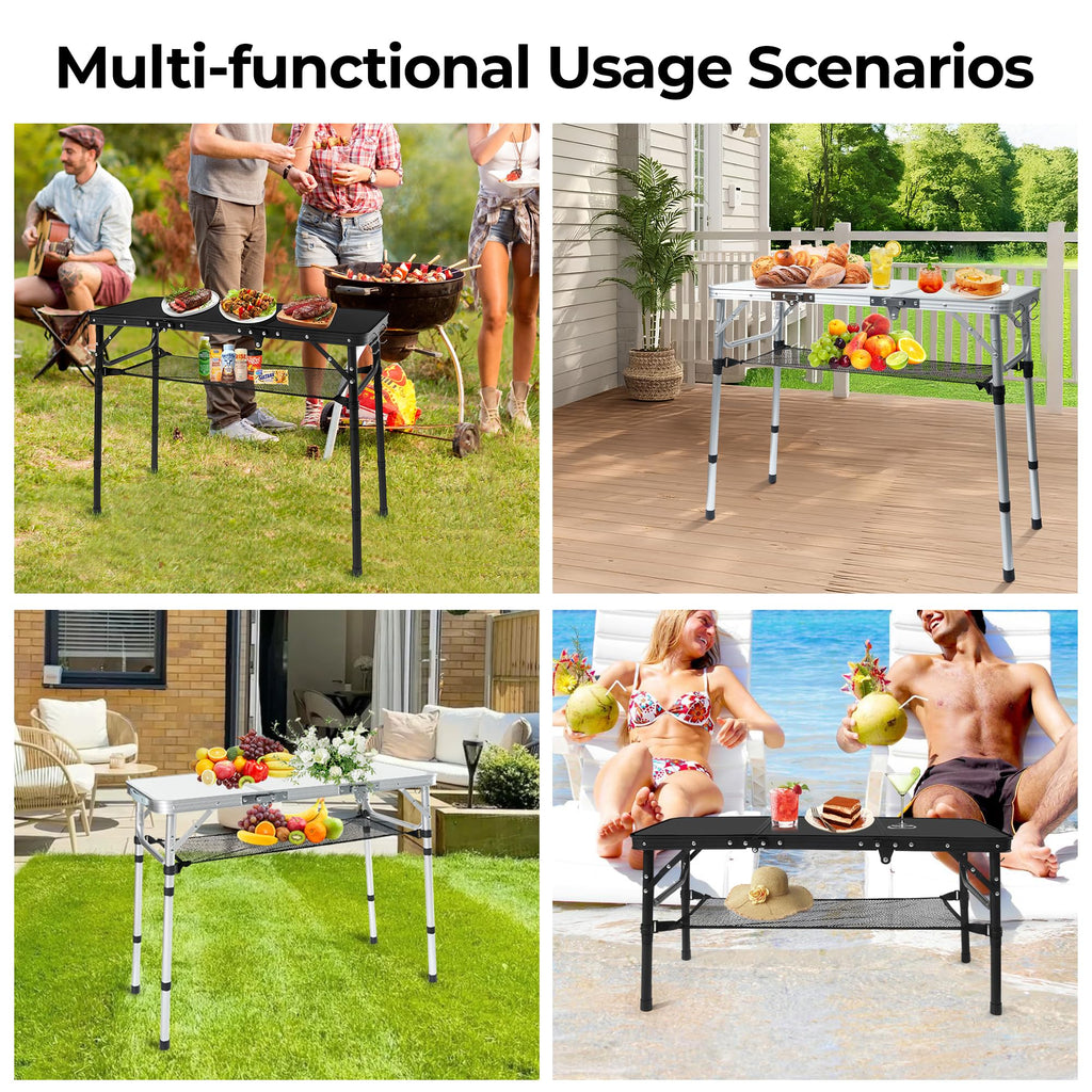 Folding Camping Table with Adjustable Height L6187