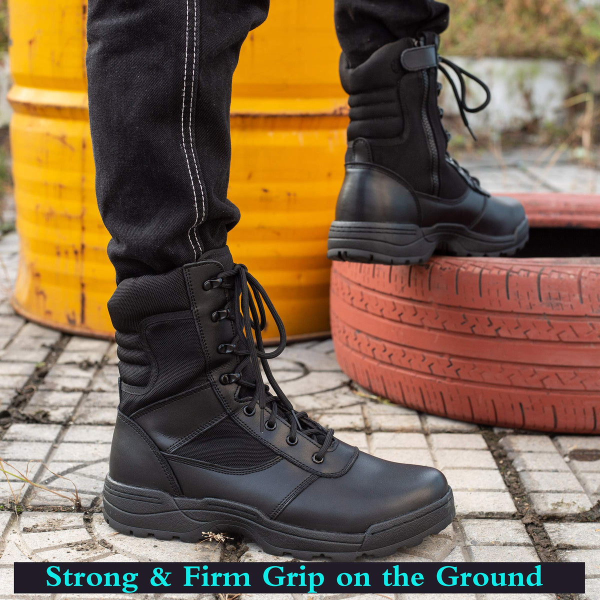 Men's Side Zipper Tactical Work Boots Y2009