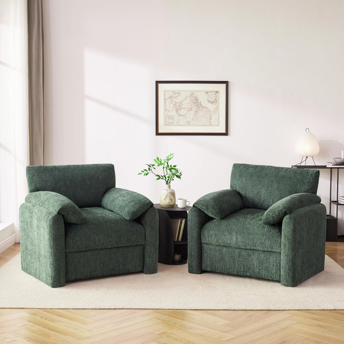 2 Pack Oversized Green Accent Chair U85592