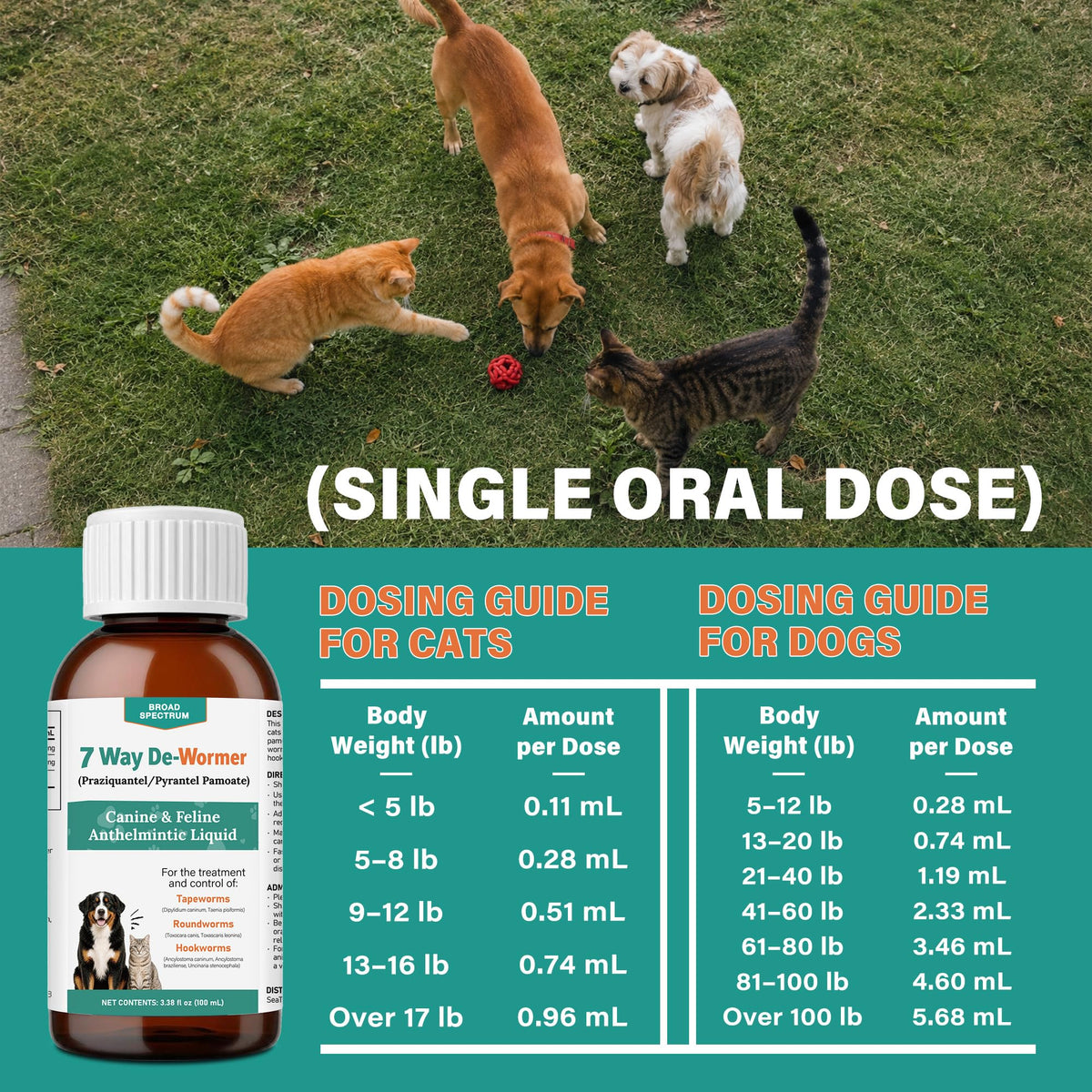Dewormer for Dogs and Cats 3.38 fl oz N395521